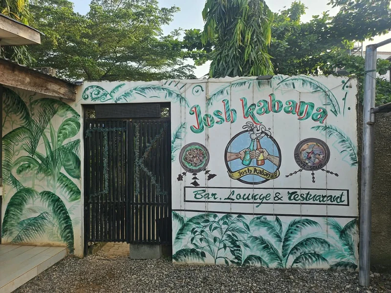 The hand-painted mural wall inside Josh Kabana Bar & Lounge