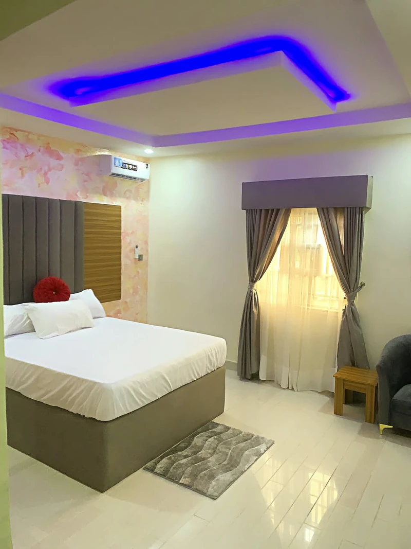 Hotel room with air conditioning and window